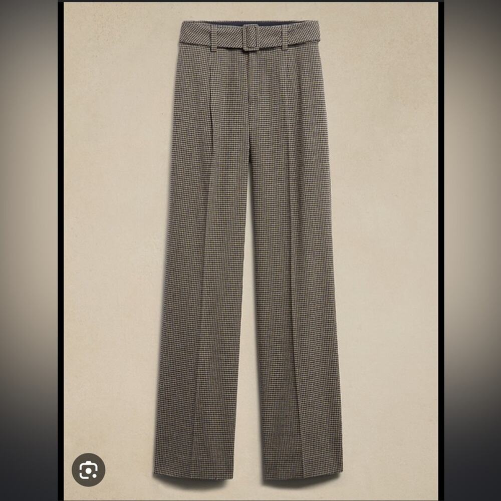 Banana Republic Wool Blend Plaid Wide Leg Flannel Pant Size 4